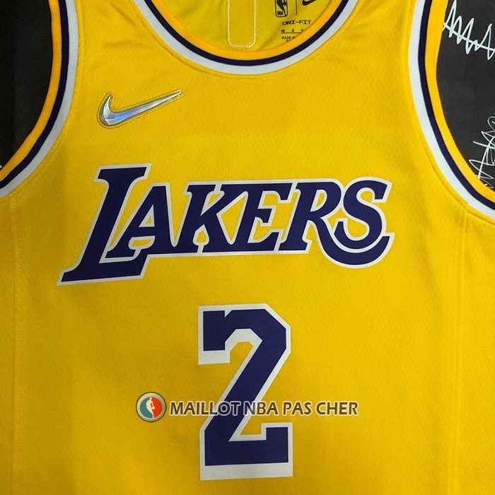 Maillot Los Angeles Lakers Kyrie Irving NO 2 75th Anniversary 2021-22 Jaune